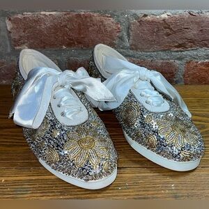 Vintage Women's Caparros Sequins and Beaded Sneakers Size 8.5